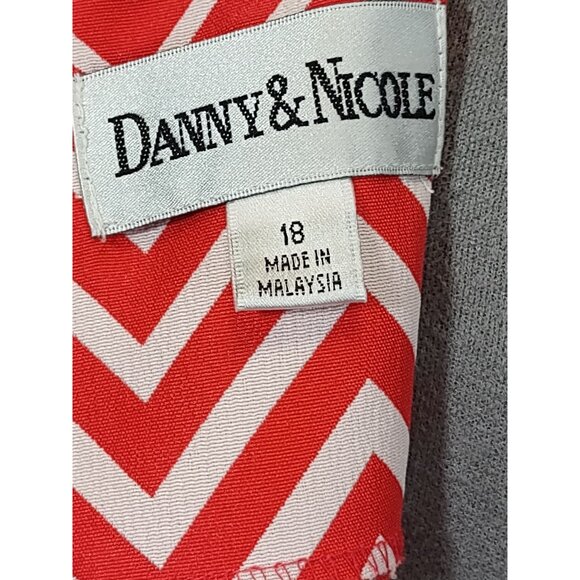 Vintage Danny & Nicole 2 Pc Dress Coral Ombre Chevron Crop Jacket Womens Plus 18 - Picture 5 of 10
